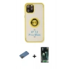 MARSİLYAN™- iPhone 12 Pro Max Kılıf Yörünge Çizgi - Şeffaf 360 Full Body Arka Koruyucu + Shine Kamera Lens Koruma Cam - GD