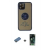 MARSİLYAN™- iPhone 12 Pro Max Kılıf Yörünge Çizgi - Şeffaf 360 Full Body Arka Koruyucu + Shine Kamera Lens Koruma Cam - GD
