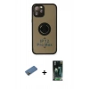MARSİLYAN™- iPhone 12 Pro Max Kılıf Yörünge Çizgi - Şeffaf 360 Full Body Arka Koruyucu + Shine Kamera Lens Koruma Cam - GD