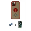 MARSİLYAN™- iPhone 12 Pro Max Kılıf Yörünge Çizgi - Şeffaf 360 Full Body Arka Koruyucu + Shine Kamera Lens Koruma Cam - GD