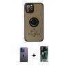 MARSİLYAN™- iPhone 12 Pro Max Kılıf Yörünge Çizgi - Şeffaf 360 Full Body Arka Koruyucu + Neon Fosforlu Kamera Lens - MI
