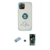MARSİLYAN™- iPhone 12 Pro Max Kılıf Yörünge Çizgi - Şeffaf 360 Full Body Arka Koruyucu + Shine Kamera Lens Koruma Cam - MI