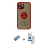 MARSİLYAN™- iPhone 12 Pro Max Kılıf Yörünge Çizgi - Şeffaf Royal Nano Ekran Koruyucu + Shine Kamera Lens Koruma Cam - GI