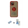 MARSİLYAN™- iPhone 12 Pro Max Kılıf Yörünge Çizgi - Şeffaf Royal Nano Ekran Koruyucu + Shine Kamera Lens Koruma Cam - MI
