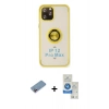 MARSİLYAN™- iPhone 12 Pro Max Kılıf Yörünge Çizgi - Şeffaf Royal Nano Ekran Koruyucu + Shine Kamera Lens Koruma Cam - PE