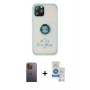 MARSİLYAN™- iPhone 12 Pro Max Kılıf Yörünge Çizgi - Şeffaf Royal Nano Ekran Koruyucu + Neon Fosforlu Kamera Lens - SI