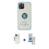 MARSİLYAN™- iPhone 12 Pro Max Kılıf Yörünge Çizgi - Şeffaf Royal Nano Ekran Koruyucu + Shine Kamera Lens - GD