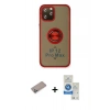 MARSİLYAN™- iPhone 12 Pro Max Kılıf Yörünge Çizgi - Şeffaf Royal Nano Ekran Koruyucu + Shine Kamera Lens Koruma Cam - SABE