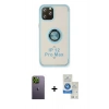 MARSİLYAN™- iPhone 12 Pro Max Kılıf Yörünge Çizgi - Şeffaf Royal Nano Ekran Koruyucu + Neon Fosforlu Kamera Lens - YL