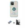MARSİLYAN™- iPhone 12 Pro Max Kılıf Yörünge Çizgi - Şeffaf Temperli Cam Ekran Koruyucu + Pembe Shine Kamera Lens Koruma Cam