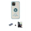 MARSİLYAN™- iPhone 12 Pro Max Kılıf Yörünge Çizgi - Şeffaf Temperli Cam Ekran Koruyucu + Renkli Kamera Lens Koruma Cam - YL