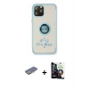 MARSİLYAN™- iPhone 12 Pro Max Kılıf Yörünge Çizgi - Şeffaf Temperli Cam Ekran Koruyucu + Renkli Kamera Lens Koruma Cam - SI
