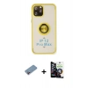 MARSİLYAN™- iPhone 12 Pro Max Kılıf Yörünge Çizgi - Şeffaf Temperli Cam Ekran Koruyucu + Shine Kamera Lens Koruma Cam - PE