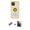 MARSİLYAN™- iPhone 12 Pro Max Kılıf Yörünge Çizgi - Şeffaf Temperli Cam Ekran Koruyucu + Shine Kamera Lens Koruma Cam - SH