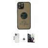 MARSİLYAN™- iPhone 12 Pro Max Kılıf Yörünge Çizgi - Şeffaf Temperli Cam Ekran Koruyucu + Shine Kamera Lens - LT