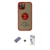 MARSİLYAN™- iPhone 12 Pro Max Kılıf Yörünge Çizgi - Şeffaf Uv Polymer Nano Ekran Koruyucu + Metal Kamera Lens Koruma Cam - GD