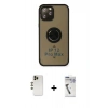 MARSİLYAN™- iPhone 12 Pro Max Kılıf Yörünge Çizgi - Şeffaf Uv Polymer Nano Ekran Koruyucu + Shine Kamera Lens - GD