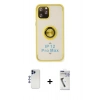 MARSİLYAN™- iPhone 12 Pro Max Kılıf Yörünge Çizgi - Şeffaf Uv Polymer Nano Ekran Koruyucu + Shine Kamera Lens - LT