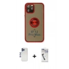 MARSİLYAN™- iPhone 12 Pro Max Kılıf Yörünge Çizgi - Şeffaf Uv Polymer Nano Ekran Koruyucu + Shine Kamera Lens - LT