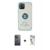 MARSİLYAN™- iPhone 12 Pro Max Kılıf Yörünge Çizgi - Şeffaf Uv Polymer Nano Ekran Koruyucu + Neon Fosforlu Kamera Lens - YL