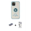 MARSİLYAN™- iPhone 12 Pro Max Kılıf Yörünge Çizgi - Şeffaf Uv Polymer Nano Ekran Koruyucu + Renkli Kamera Lens Koruma Cam - TU