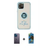 MARSİLYAN™- iPhone 12 Pro Max Kılıf Yörünge Çizgi - Siyah 18D Cam Ekran Koruyucu + Neon Fosforlu Kamera Lens - MI
