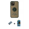 MARSİLYAN™- iPhone 12 Pro Max Kılıf Yörünge Çizgi - Siyah 18D Cam Ekran Koruyucu + Shine Kamera Lens Koruma Cam - SH
