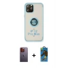 MARSİLYAN™- iPhone 12 Pro Max Kılıf Yörünge Çizgi - Siyah 18D Cam Ekran Koruyucu + Neon Fosforlu Kamera Lens - TU