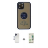 MARSİLYAN™- iPhone 12 Pro Max Kılıf Yörünge Çizgi - Siyah 20D Premium Cam Ekran Koruyucu + Shine Kamera Lens - LT