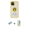 MARSİLYAN™- iPhone 12 Pro Max Kılıf Yörünge Çizgi - Siyah 20D Premium Cam Ekran Koruyucu + Shine Kamera Lens Koruma Cam - MI