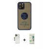 MARSİLYAN™- iPhone 12 Pro Max Kılıf Yörünge Çizgi - Siyah 20D Premium Cam Ekran Koruyucu + Shine Kamera Lens - GD