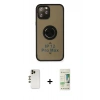 MARSİLYAN™- iPhone 12 Pro Max Kılıf Yörünge Çizgi - Siyah 20D Premium Cam Ekran Koruyucu + Shine Kamera Lens - GD