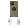 MARSİLYAN™- iPhone 12 Pro Max Kılıf Yörünge Çizgi - Siyah 20D Premium Cam Ekran Koruyucu + Shine Kamera Lens - GD