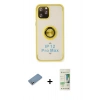 MARSİLYAN™- iPhone 12 Pro Max Kılıf Yörünge Çizgi - Siyah 20D Premium Cam Ekran Koruyucu + Shine Kamera Lens Koruma Cam - GS