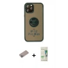 MARSİLYAN™- iPhone 12 Pro Max Kılıf Yörünge Çizgi - Siyah 20D Premium Cam Ekran Koruyucu + Sierra Blue Shine Kamera Lens Koruma Cam