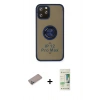 MARSİLYAN™- iPhone 12 Pro Max Kılıf Yörünge Çizgi - Siyah 20D Premium Cam Ekran Koruyucu + Sierra Blue Shine Kamera Lens Koruma Cam