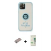 MARSİLYAN™- iPhone 12 Pro Max Kılıf Yörünge Çizgi - Siyah 20D Premium Cam Ekran Koruyucu + Sierra Blue Shine Kamera Lens Koruma Cam