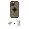 MARSİLYAN™- iPhone 12 Pro Max Kılıf Yörünge Çizgi - Siyah 20D Premium Cam Ekran Koruyucu + Sierra Blue Shine Kamera Lens Koruma Cam