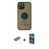 MARSİLYAN™- iPhone 12 Pro Max Kılıf Yörünge Çizgi - Siyah 34D Izgaralı Cam + Renkli Kamera Lens Koruma Cam - TU