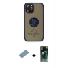 MARSİLYAN™- iPhone 12 Pro Max Kılıf Yörünge Çizgi - Siyah 360 Mat Full Body Arka Koruyucu + Shine Kamera Lens Koruma Cam - GI