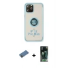 MARSİLYAN™- iPhone 12 Pro Max Kılıf Yörünge Çizgi - Siyah 360 Mat Full Body Arka Koruyucu + Shine Kamera Lens Koruma Cam - GD