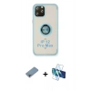 MARSİLYAN™- iPhone 12 Pro Max Kılıf Yörünge Çizgi - Siyah 3D Antistatik Cam Ekran Koruyucu + Shine Kamera Lens Koruma Cam - GI