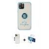 MARSİLYAN™- iPhone 12 Pro Max Kılıf Yörünge Çizgi - Siyah 3D Antistatik Seramik Nano Ekran Koruyucu + Shine Kamera Lens - GD
