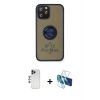 MARSİLYAN™- iPhone 12 Pro Max Kılıf Yörünge Çizgi - Siyah 3D Antistatik Seramik Nano Ekran Koruyucu + Shine Kamera Lens - LT