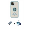 MARSİLYAN™- iPhone 12 Pro Max Kılıf Yörünge Çizgi - Siyah 3D Antistatik Seramik Nano Ekran Koruyucu + Metal Kamera Lens Koruma Cam - KI