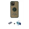 MARSİLYAN™- iPhone 12 Pro Max Kılıf Yörünge Çizgi - Siyah 3D Antistatik Seramik Nano Ekran Koruyucu + Renkli Kamera Lens Koruma Cam - SI