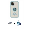 MARSİLYAN™- iPhone 12 Pro Max Kılıf Yörünge Çizgi - Siyah 3D Antistatik Seramik Nano Ekran Koruyucu + Renkli Kamera Lens Koruma Cam - SI