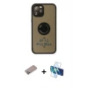 MARSİLYAN™- iPhone 12 Pro Max Kılıf Yörünge Çizgi - Siyah 3D Antistatik Seramik Nano Ekran Koruyucu + Shine Kamera Lens Koruma Cam - SABE