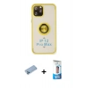 MARSİLYAN™- iPhone 12 Pro Max Kılıf Yörünge Çizgi - Siyah 5D Eko Cam Ekran Koruyucu + Shine Kamera Lens Koruma Cam - MI