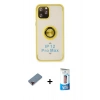MARSİLYAN™- iPhone 12 Pro Max Kılıf Yörünge Çizgi - Siyah 5D Eko Cam Ekran Koruyucu + Metal Kamera Lens Koruma Cam - KI